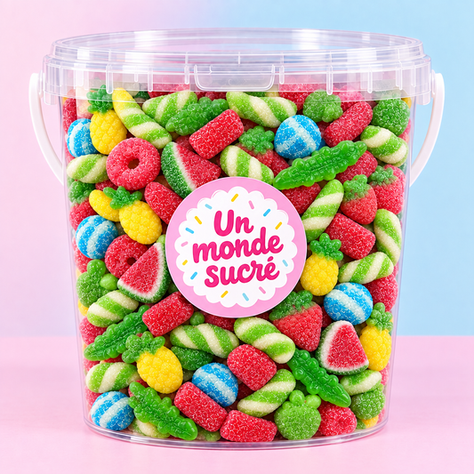 Visuel illustratif du seau de dix bonbons avec Kiwi Twist lisse